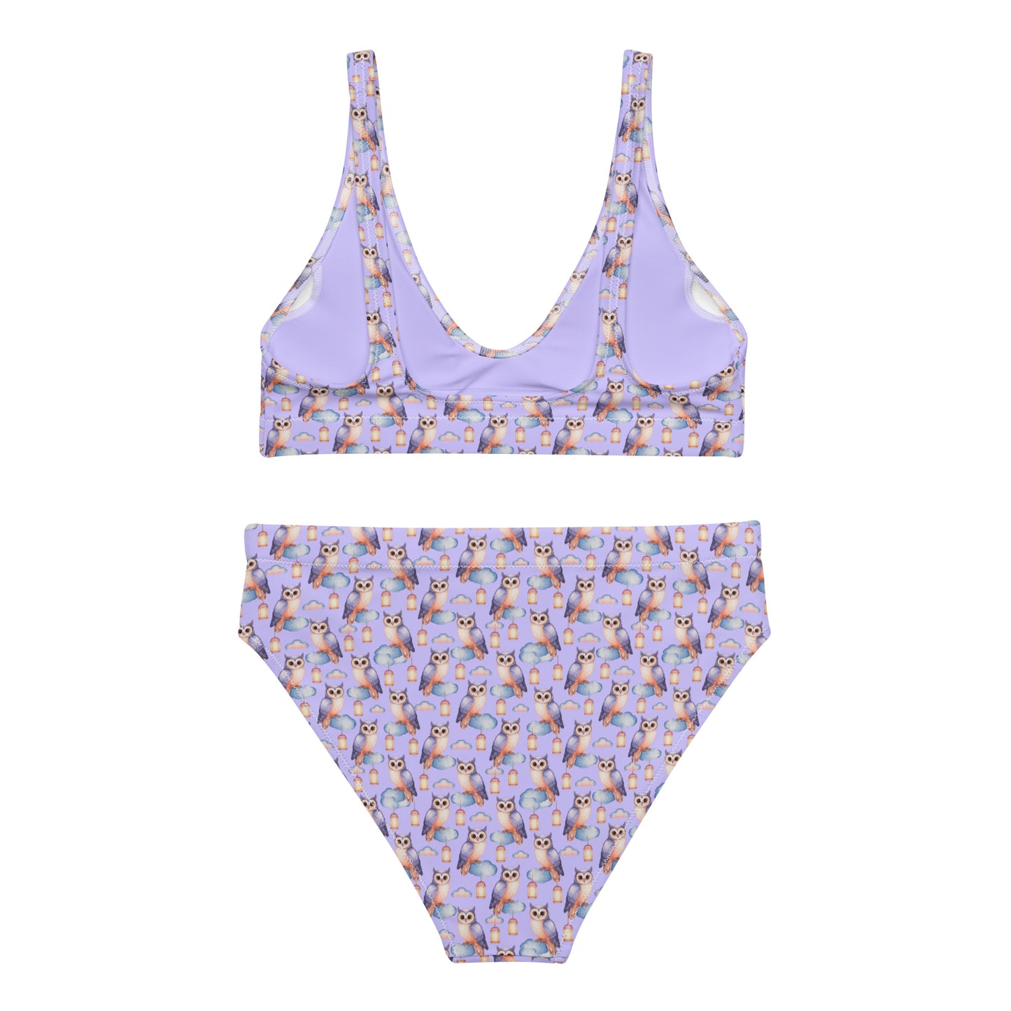 Owl-Themed Recycled High-Waisted Bikini – Sustainable & Eco-Friendly - Dudeily