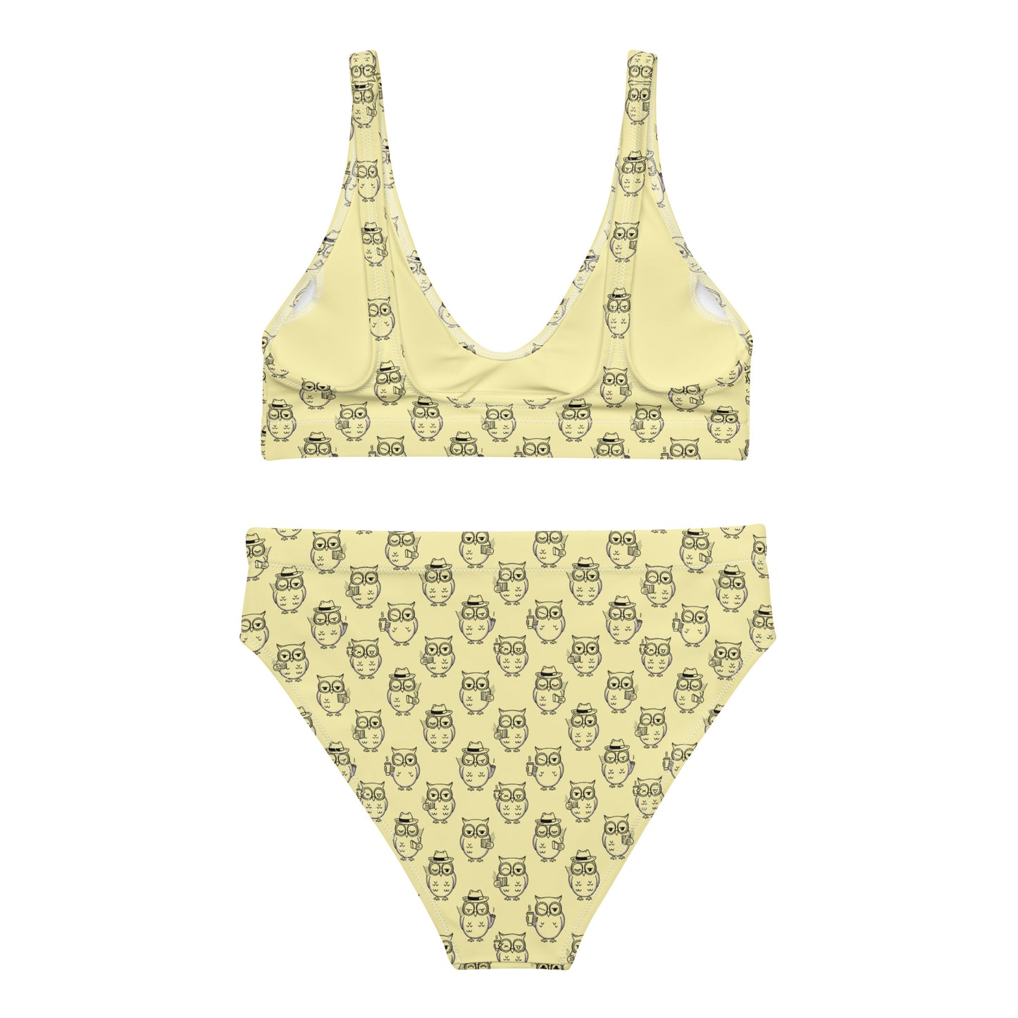 Owl-Themed Recycled High-Waisted Bikini – Eco-Friendly & Stylish - Dudeily