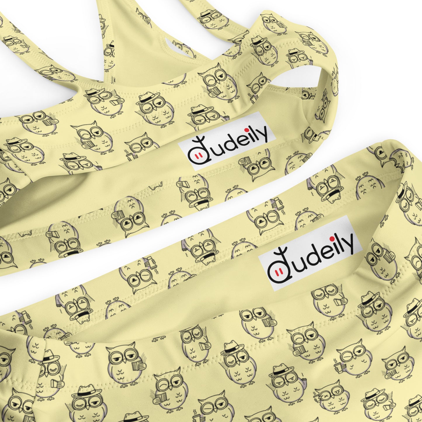 Owl-Themed Recycled High-Waisted Bikini – Eco-Friendly & Stylish - Dudeily
