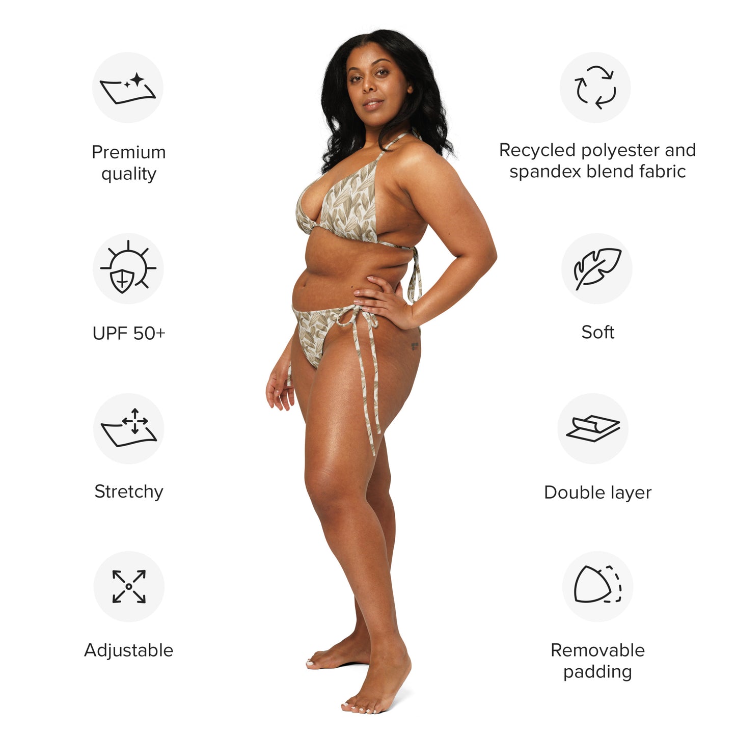 All-Over Print Recycled String Bikini – Eco-Friendly Swimwear - Dudeily