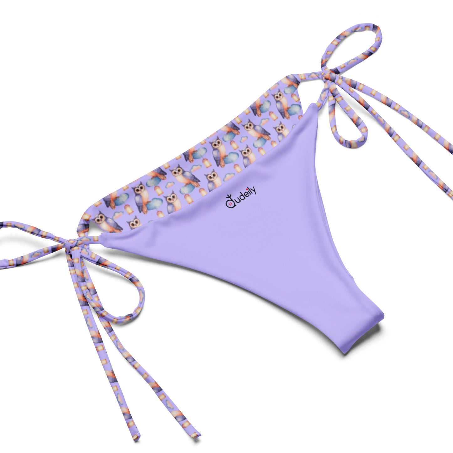 Owl-Themed All-Over Print Recycled String Bikini – Sustainable Fashion - Dudeily