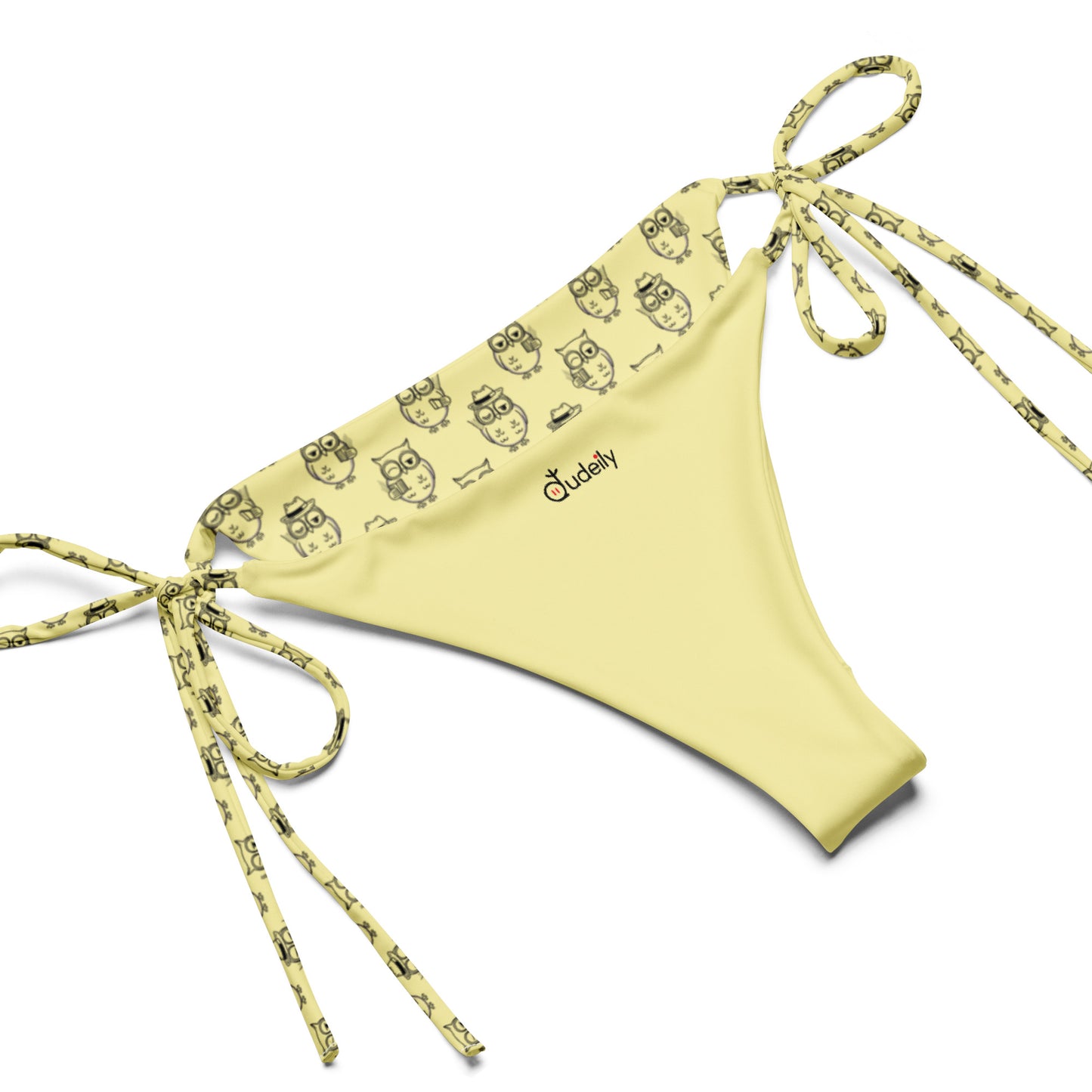 Owl-Themed All-Over Print Recycled String Bikini – Eco-Friendly Fashion - Dudeily