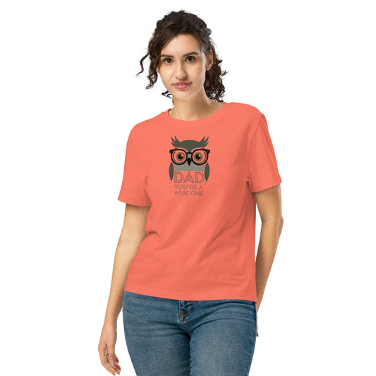 Women’s Organic Ribbed Neck T-Shirt –Owl Themed Eco-Friendly, Sustainable Fashion by Dudeily