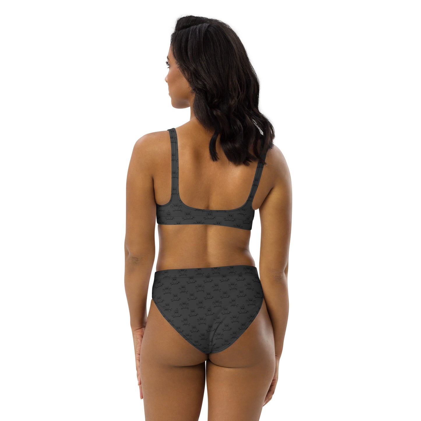 Recycled High-Waisted Bikini – Eco-Friendly Swimwear for owl Lovers - Dudeily