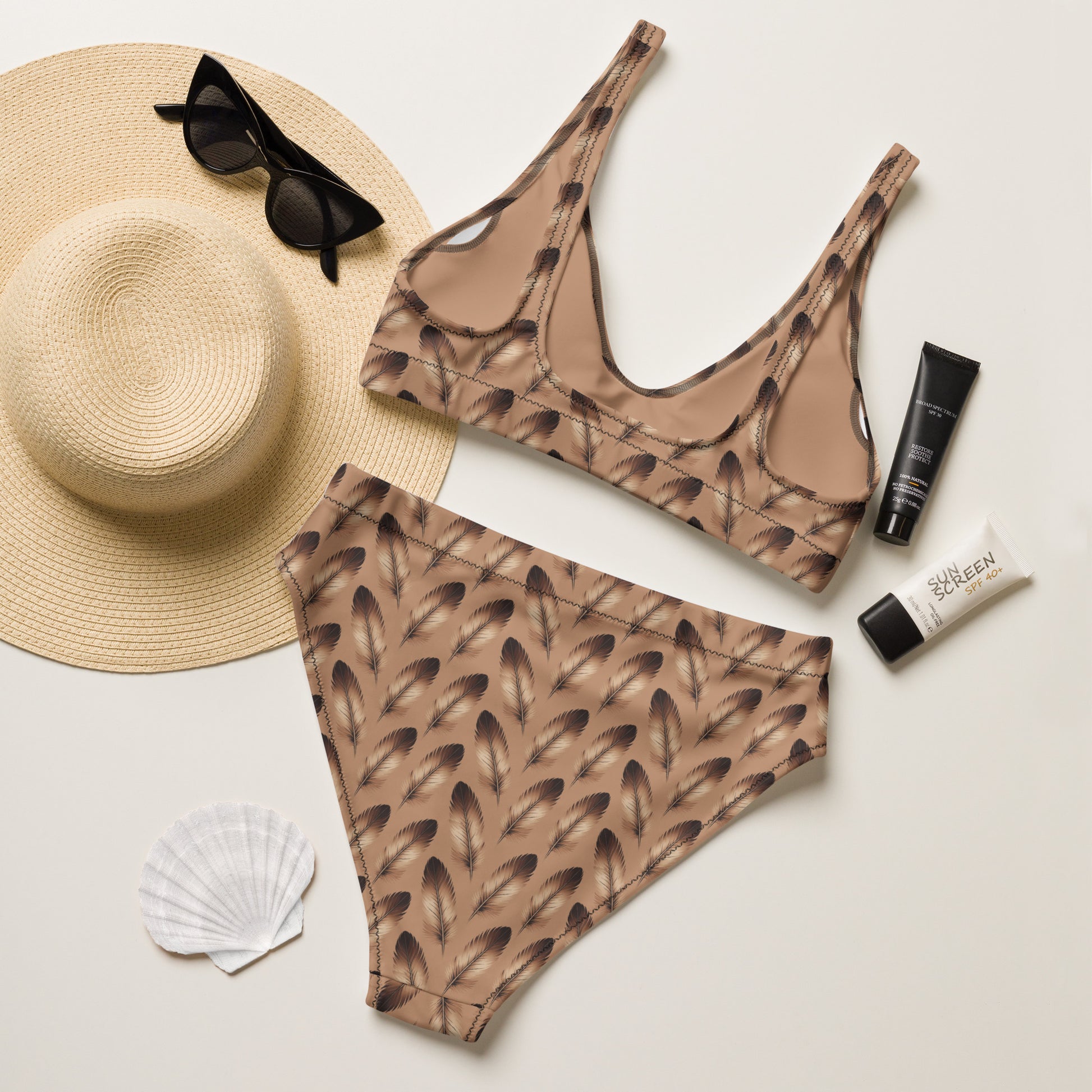 Recycled High-Waisted Bikini - Eco-Friendly Swimwear - Dudeily