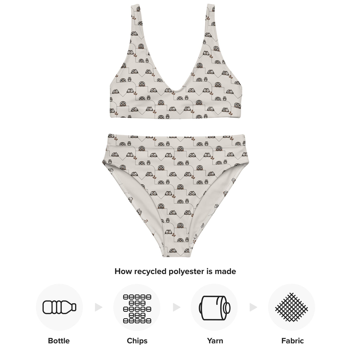 Recycled High-Waisted Bikini – Eco-Friendly Swimwear for Nature Lovers - Dudeily