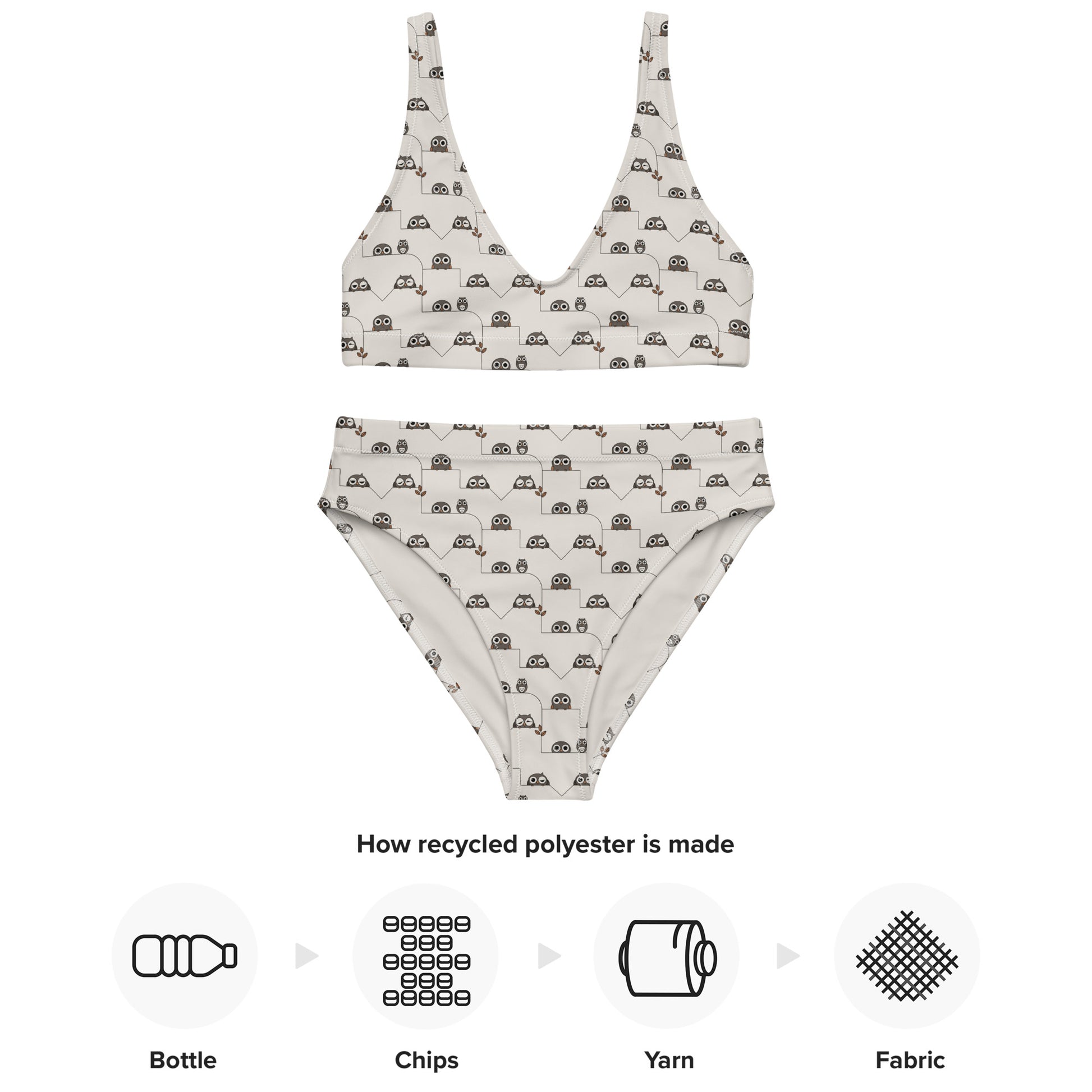 Recycled High-Waisted Bikini – Eco-Friendly Swimwear for Nature Lovers - Dudeily