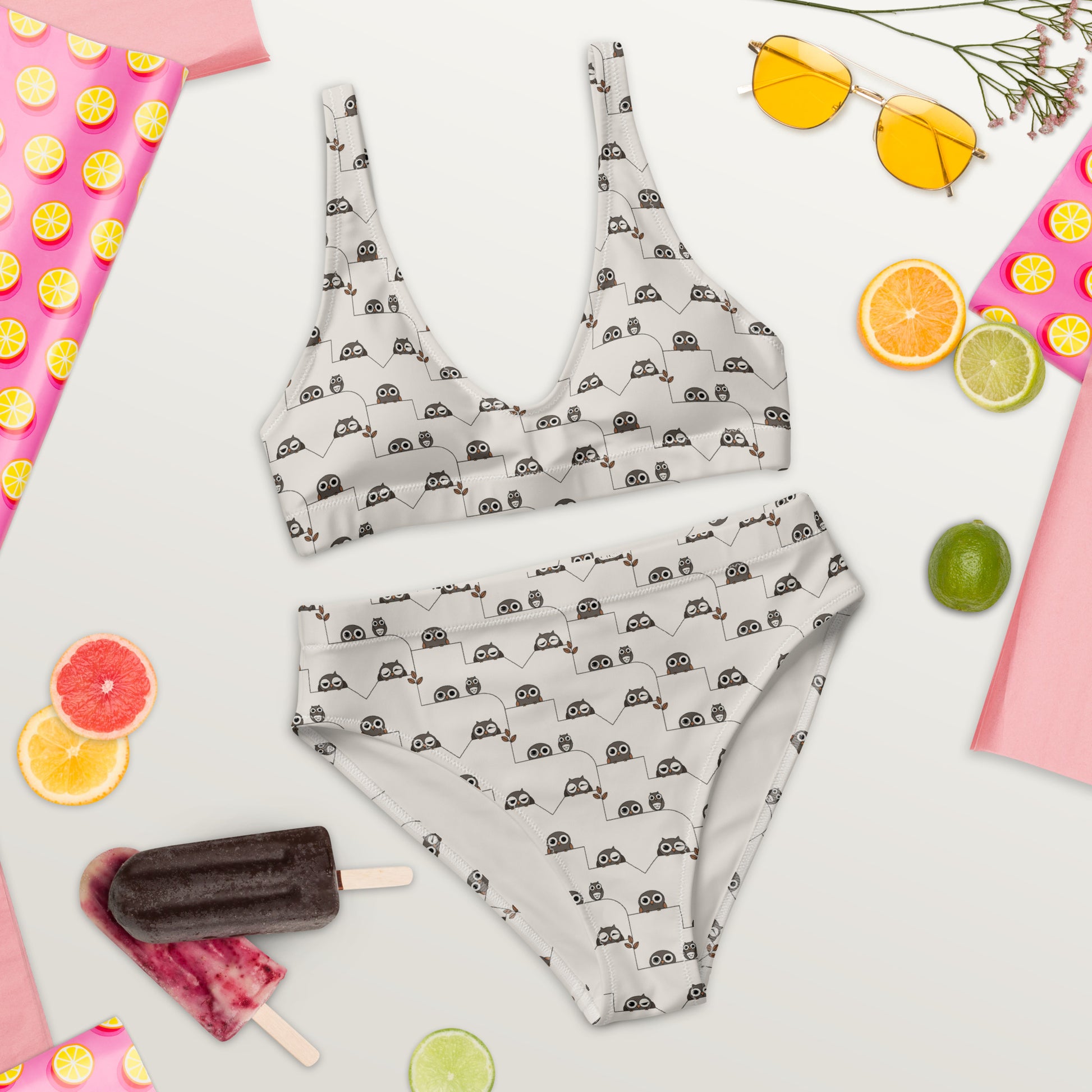 Recycled High-Waisted Bikini – Eco-Friendly Swimwear for Nature Lovers - Dudeily