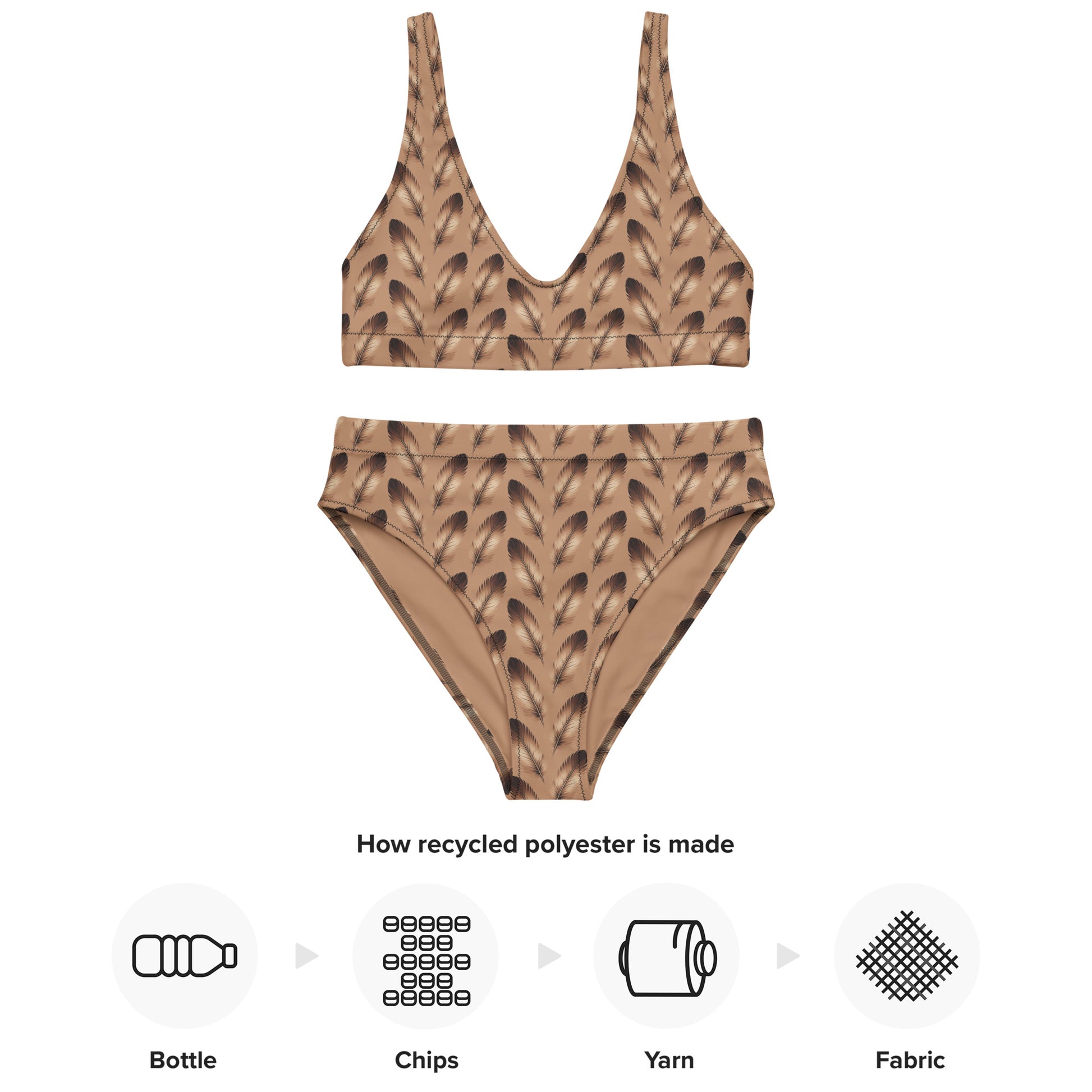 Recycled High-Waisted Bikini - Eco-Friendly Swimwear - Dudeily