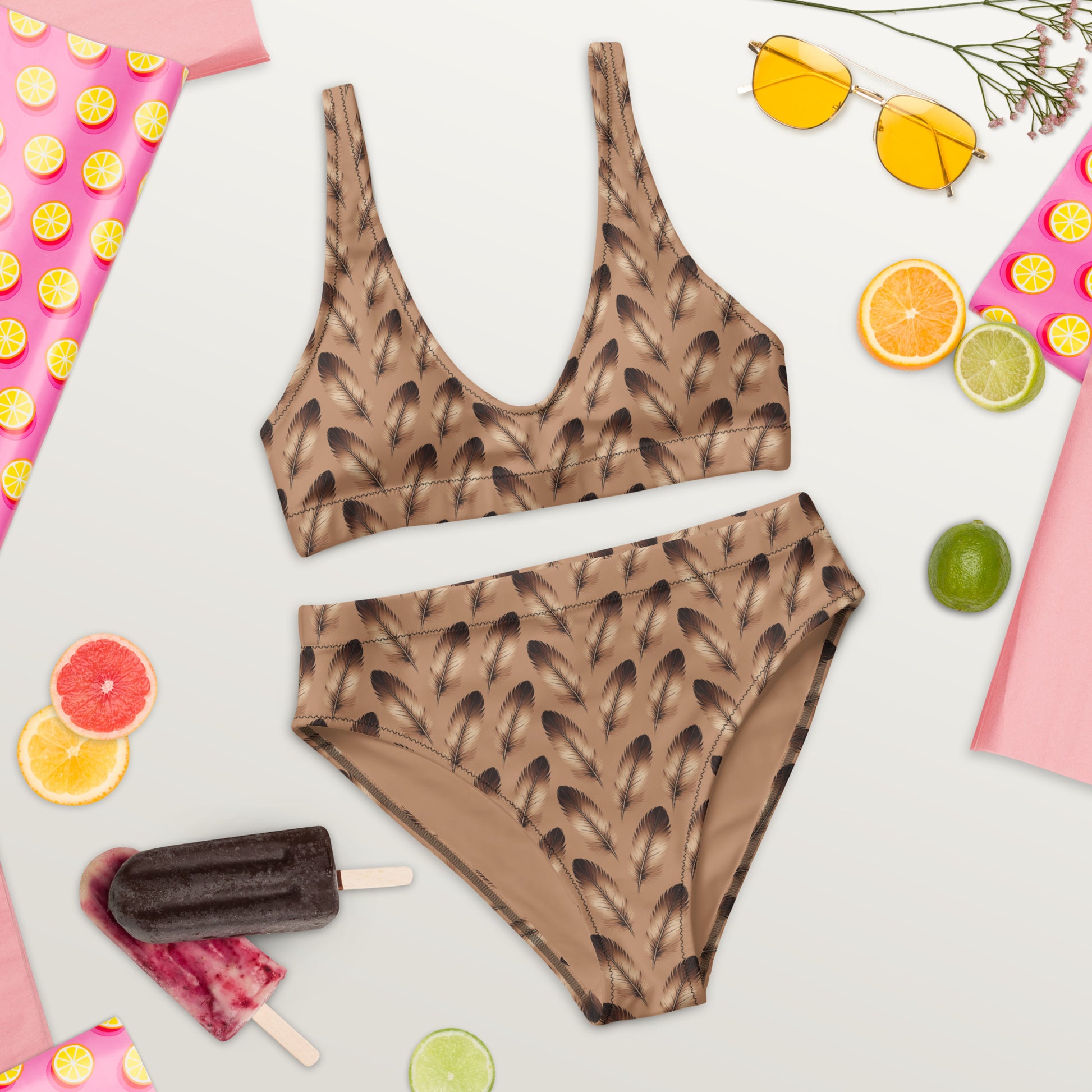 Recycled High-Waisted Bikini - Eco-Friendly Swimwear - Dudeily