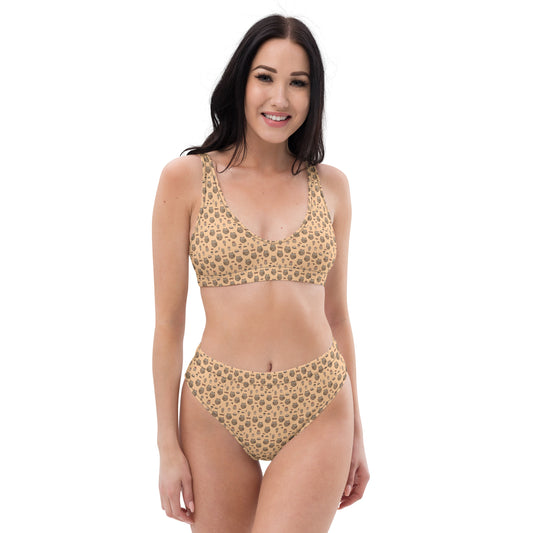 Sustainable Recycled High-Waisted Bikini – Eco-Friendly Swimwear - Dudeily