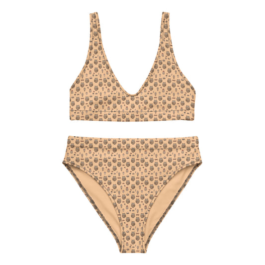 Sustainable Recycled High-Waisted Bikini – Eco-Friendly Swimwear - Dudeily