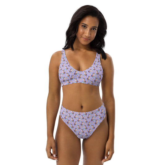 Owl-Themed Recycled High-Waisted Bikini – Sustainable & Eco-Friendly - Dudeily