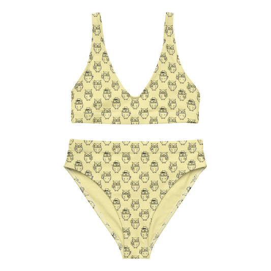 Owl-Themed Recycled High-Waisted Bikini – Eco-Friendly & Stylish - Dudeily