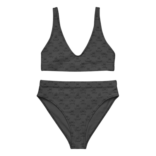 Recycled High-Waisted Bikini – Eco-Friendly Swimwear for owl Lovers - Dudeily