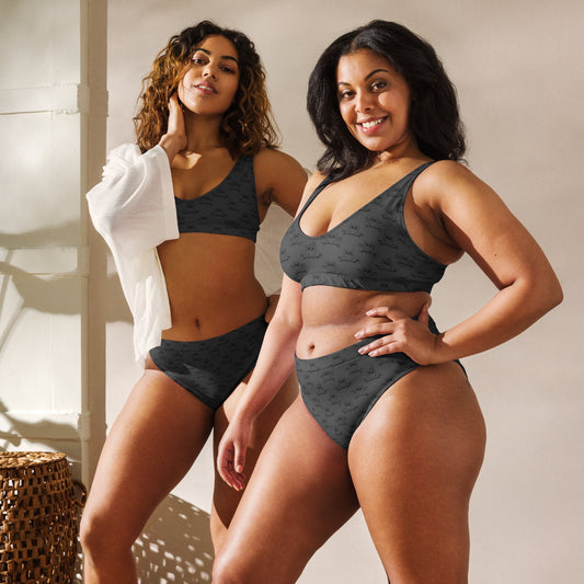 Recycled High-Waisted Bikini – Eco-Friendly Swimwear for owl Lovers - Dudeily