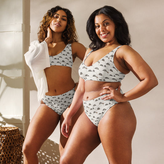 Recycled High-Waisted Bikini – Eco-Friendly Swimwear for Nature Lovers - Dudeily