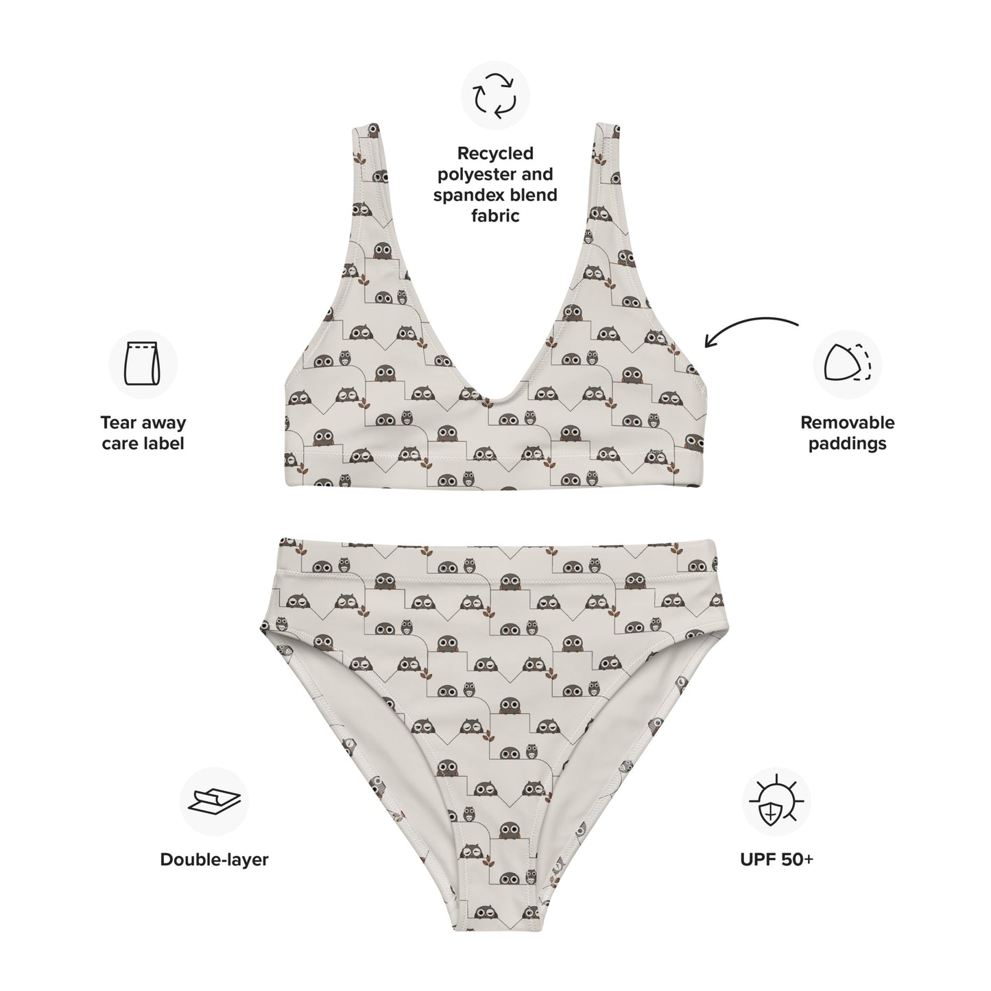 Recycled High-Waisted Bikini – Eco-Friendly Swimwear for Nature Lovers - Dudeily