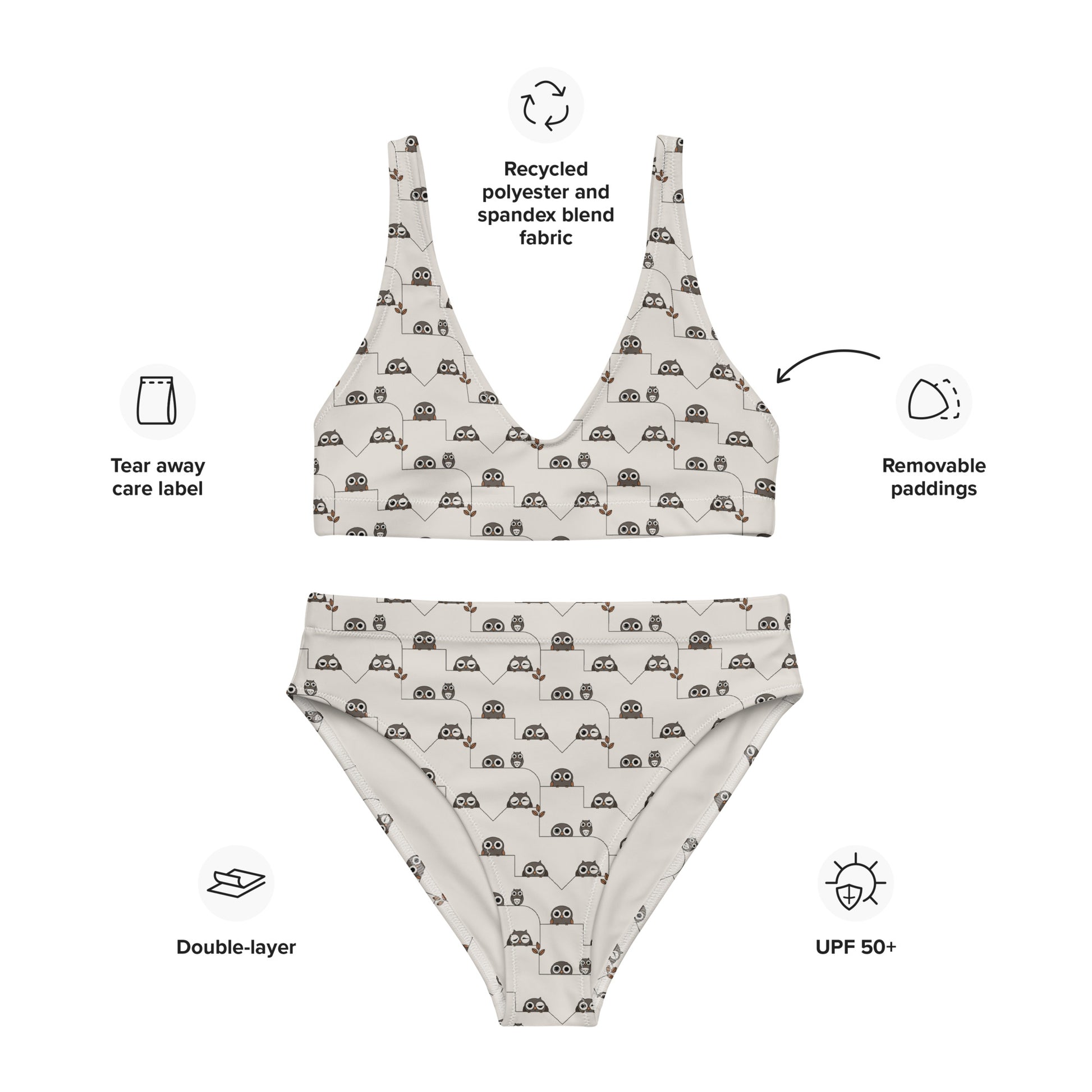 Recycled High-Waisted Bikini – Eco-Friendly Swimwear for Nature Lovers - Dudeily