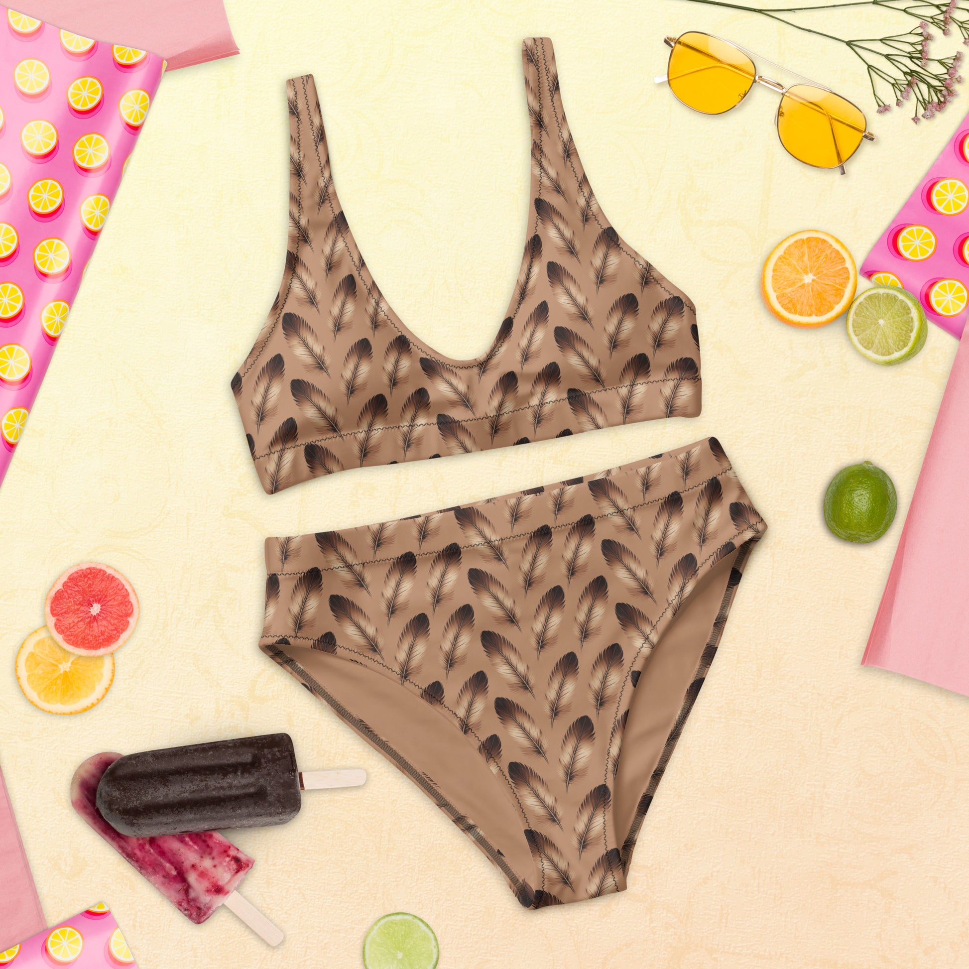 Recycled High-Waisted Bikini - Eco-Friendly Swimwear - Dudeily
