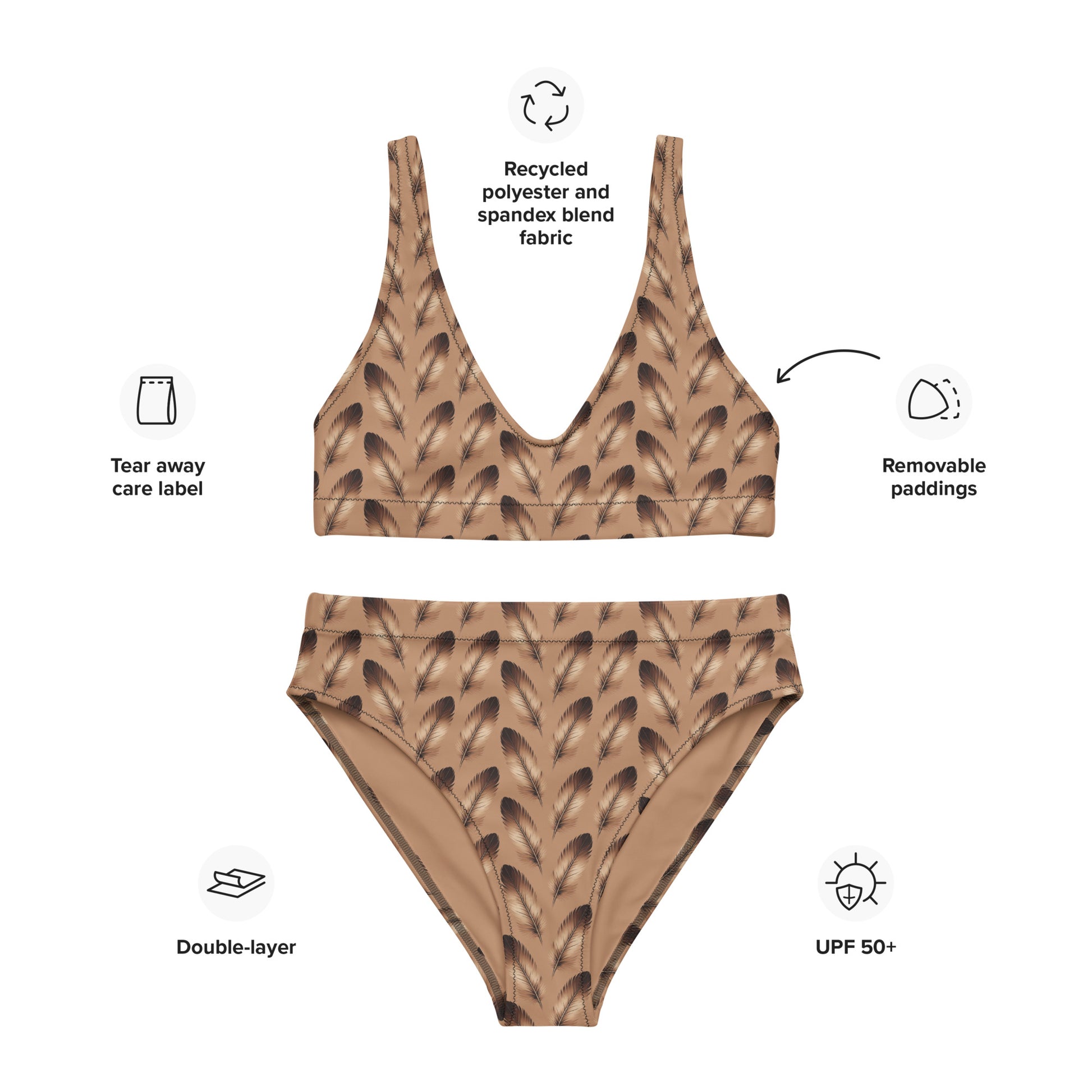 Recycled High-Waisted Bikini - Eco-Friendly Swimwear - Dudeily