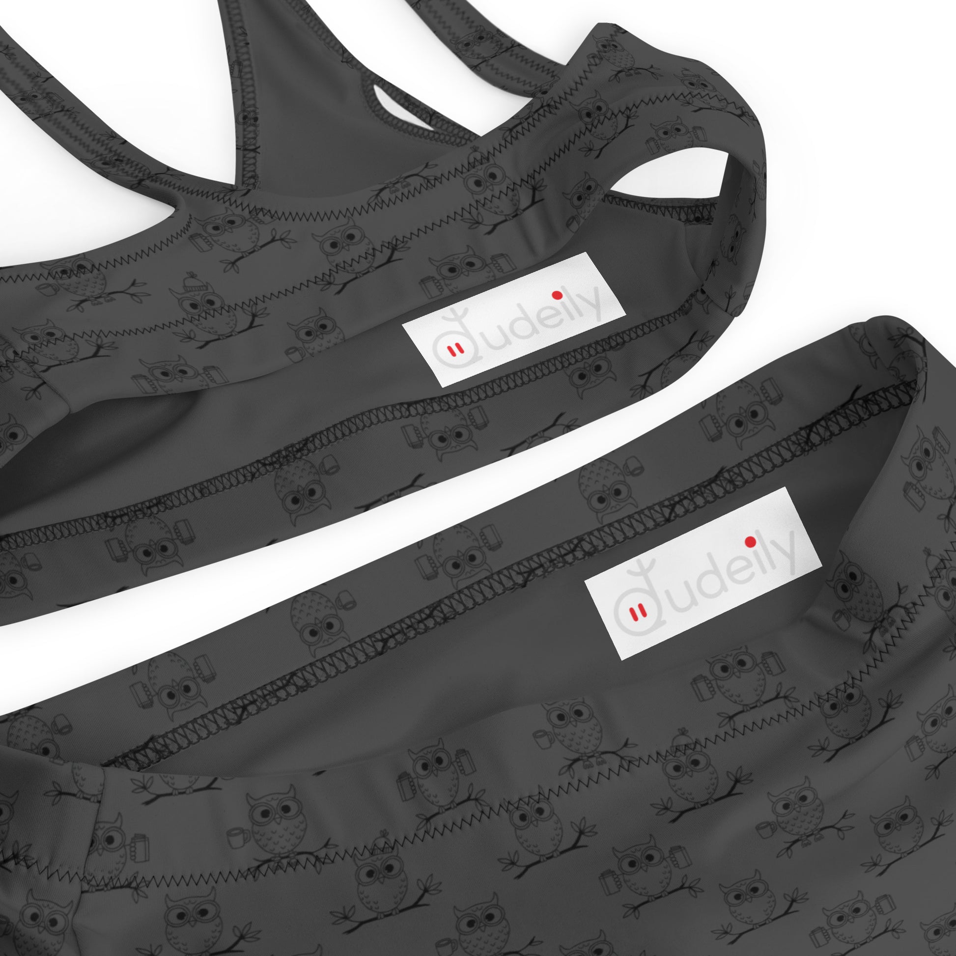 Recycled High-Waisted Bikini – Eco-Friendly Swimwear for owl Lovers - Dudeily