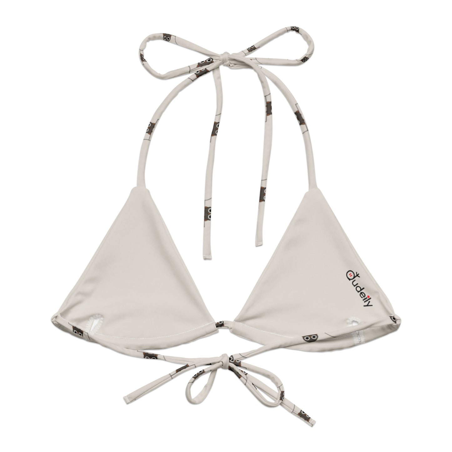 All-Over Print Recycled String Bikini Top – Eco-Friendly Owl Swimwear - Dudeily