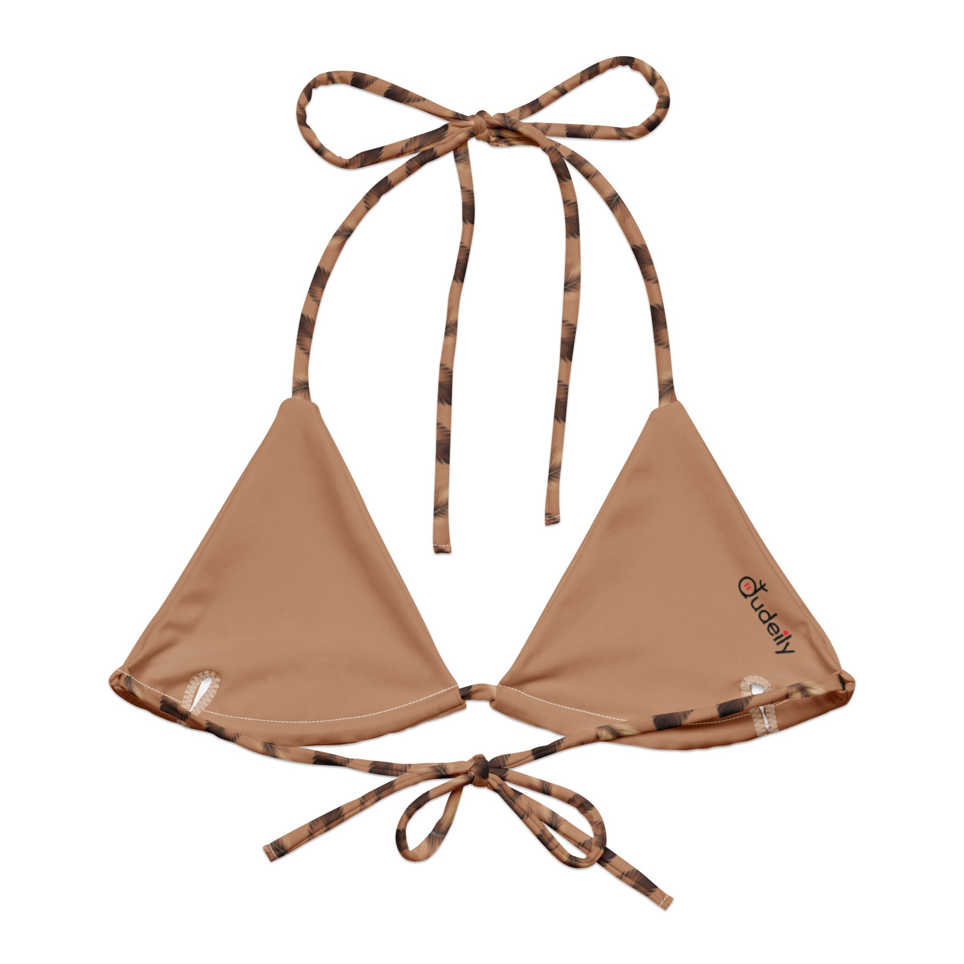 All-Over Print Recycled String Bikini Top – Eco-Friendly Owl Swimwear - Dudeily