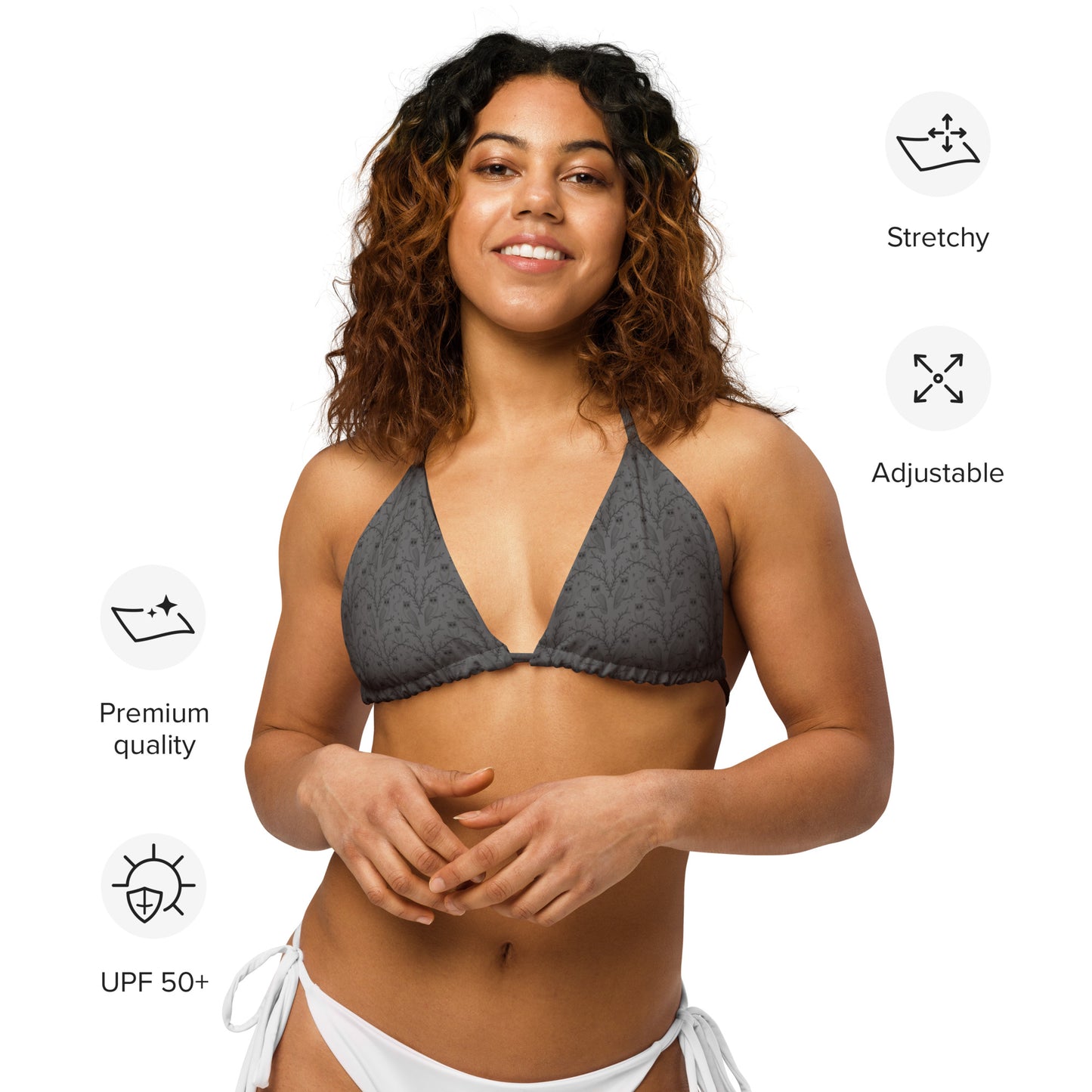All-over Print Recycled String Bikini Top - Eco-Friendly Swimwear - Dudeily