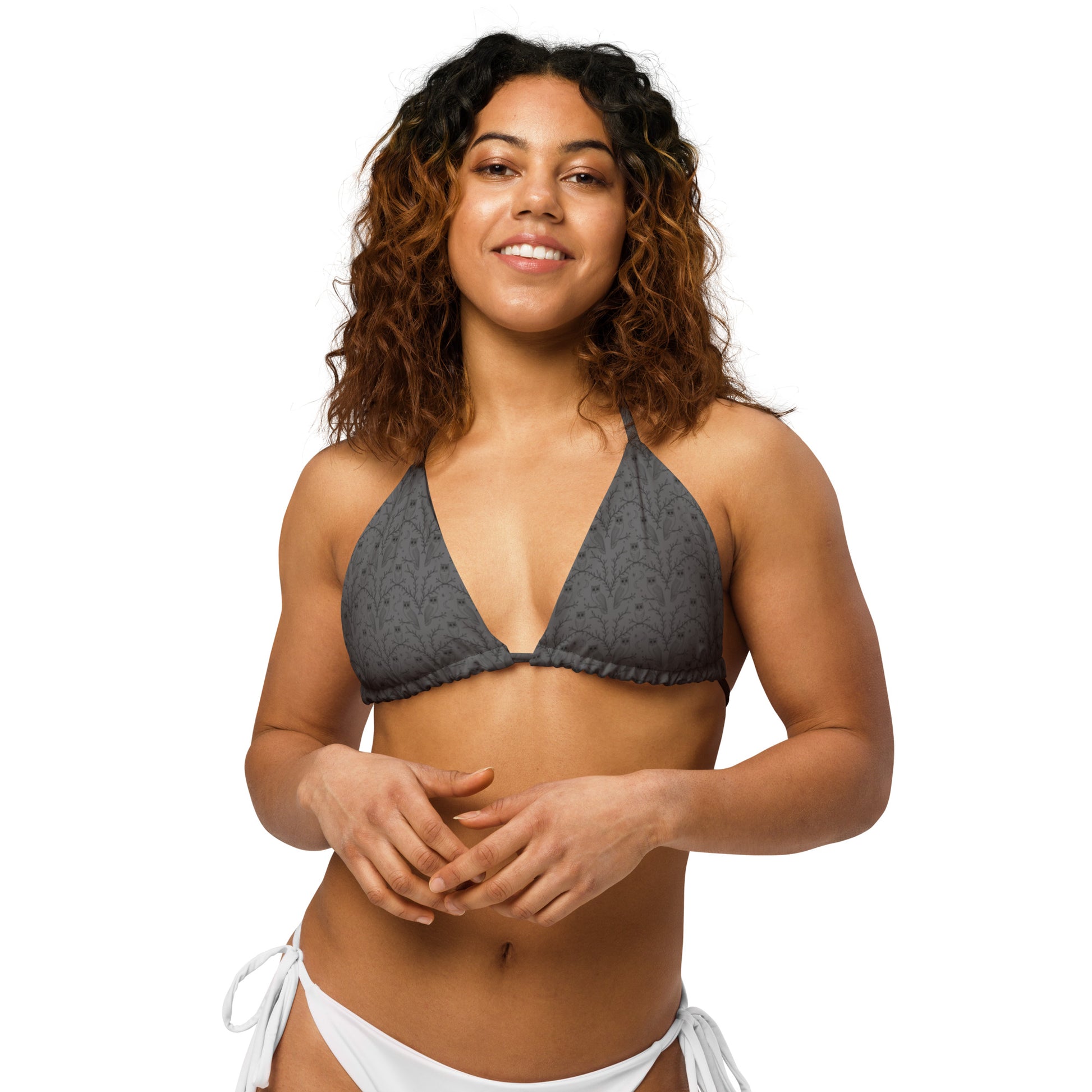 All-over Print Recycled String Bikini Top - Eco-Friendly Swimwear - Dudeily