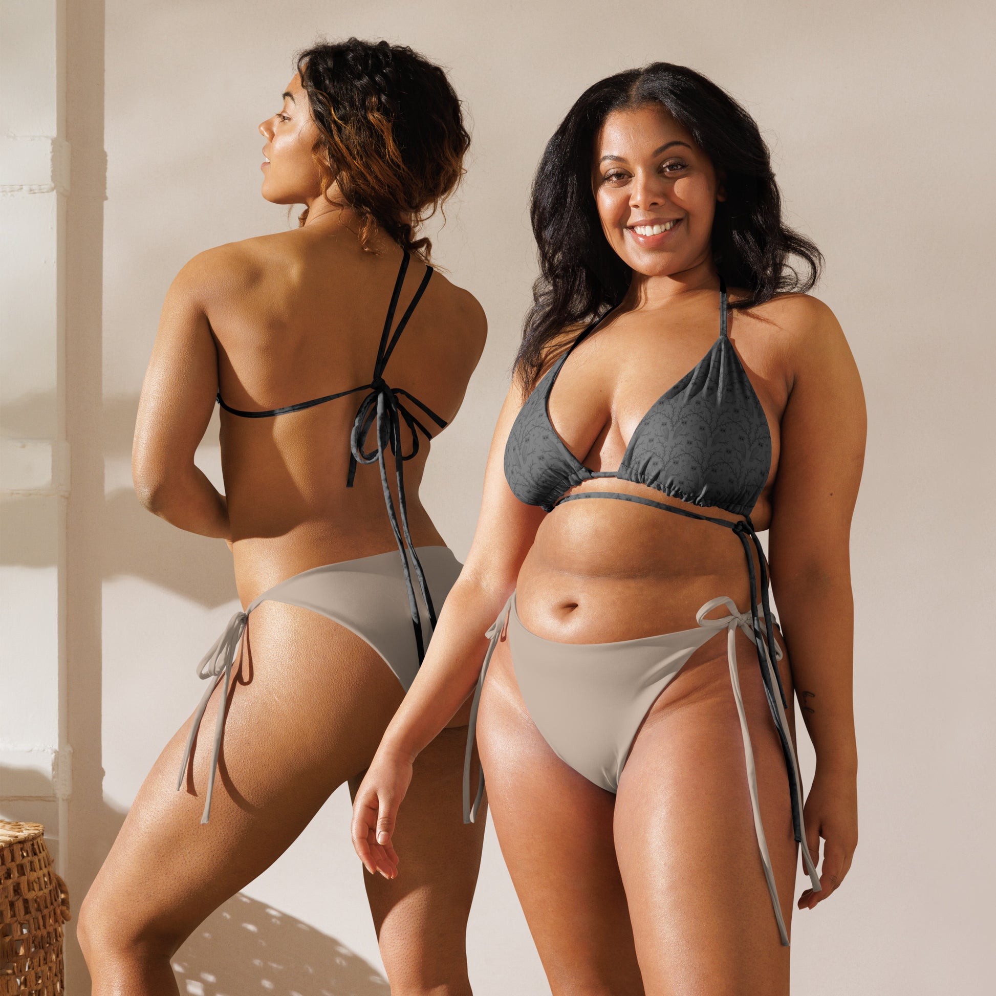 All-over Print Recycled String Bikini Top - Eco-Friendly Swimwear - Dudeily