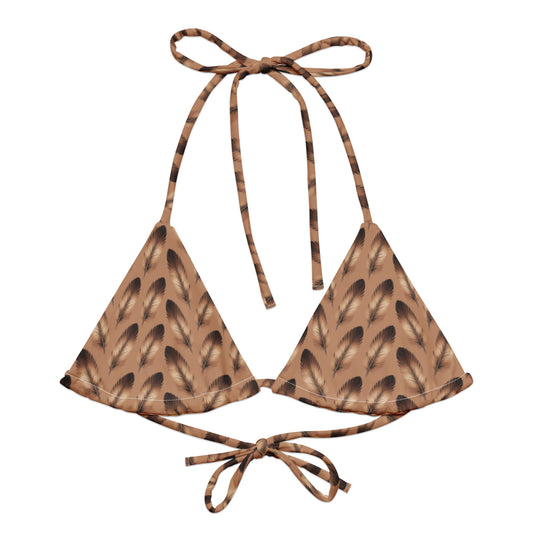 All-Over Print Recycled String Bikini Top – Eco-Friendly Owl Swimwear - Dudeily