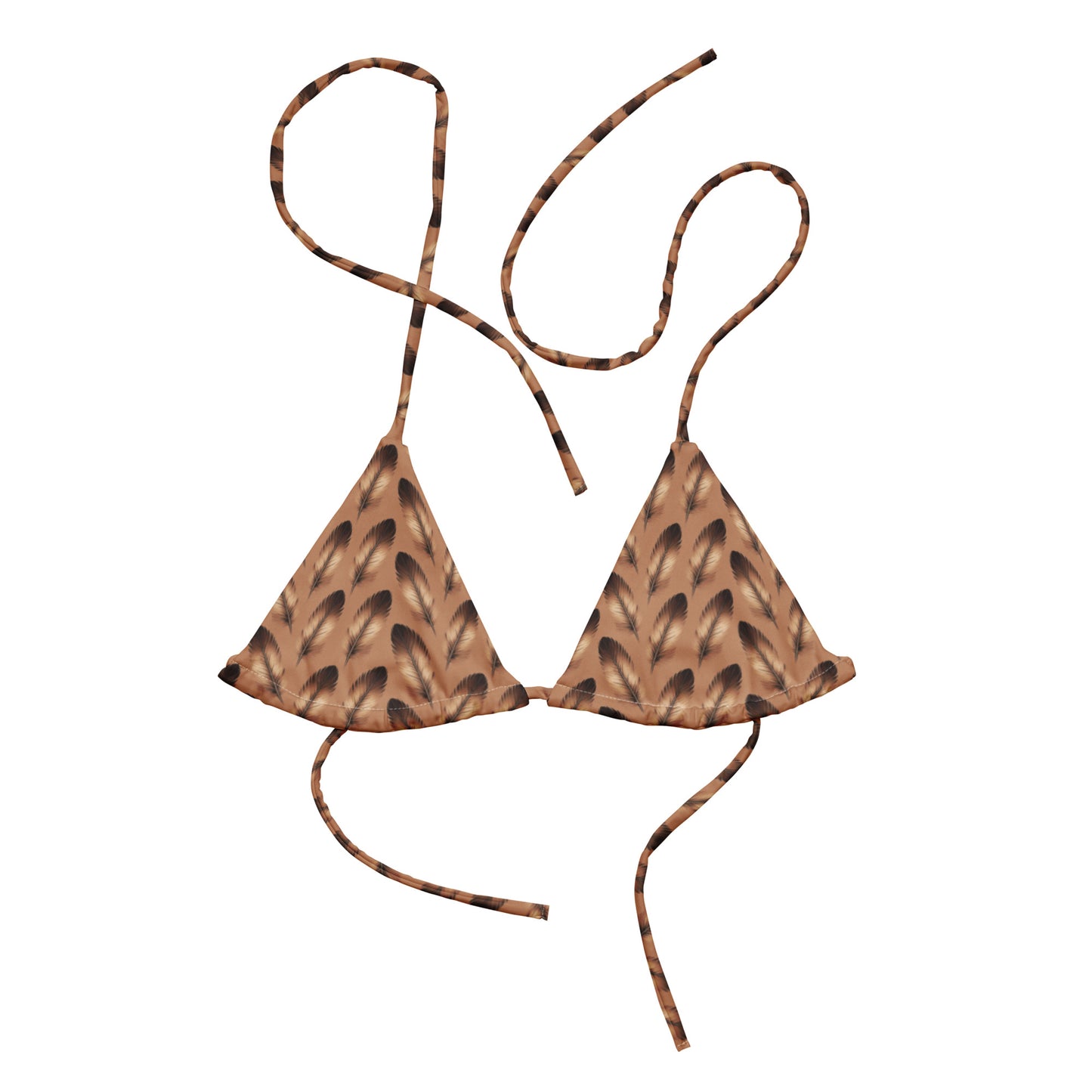 All-Over Print Recycled String Bikini Top – Eco-Friendly Owl Swimwear - Dudeily