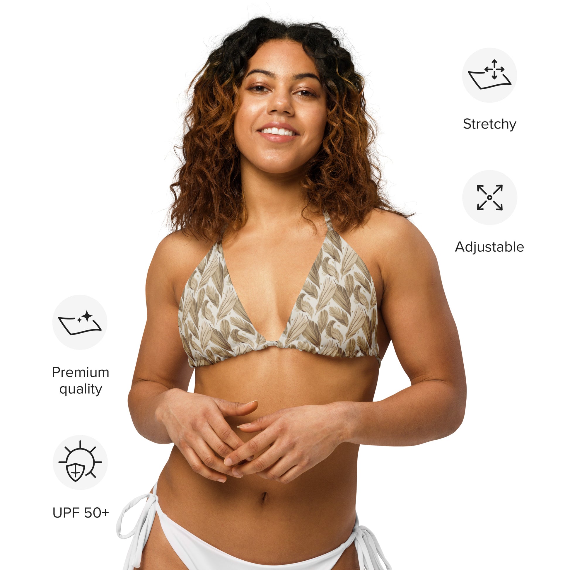 All-Over Print Recycled String Bikini Top: for Eco-Friendly Fashion - Dudeily