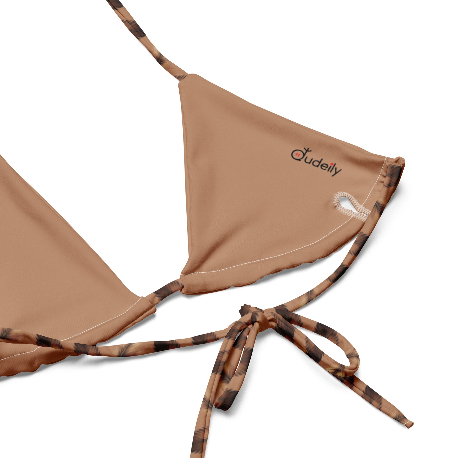 All-Over Print Recycled String Bikini Top – Eco-Friendly Owl Swimwear - Dudeily