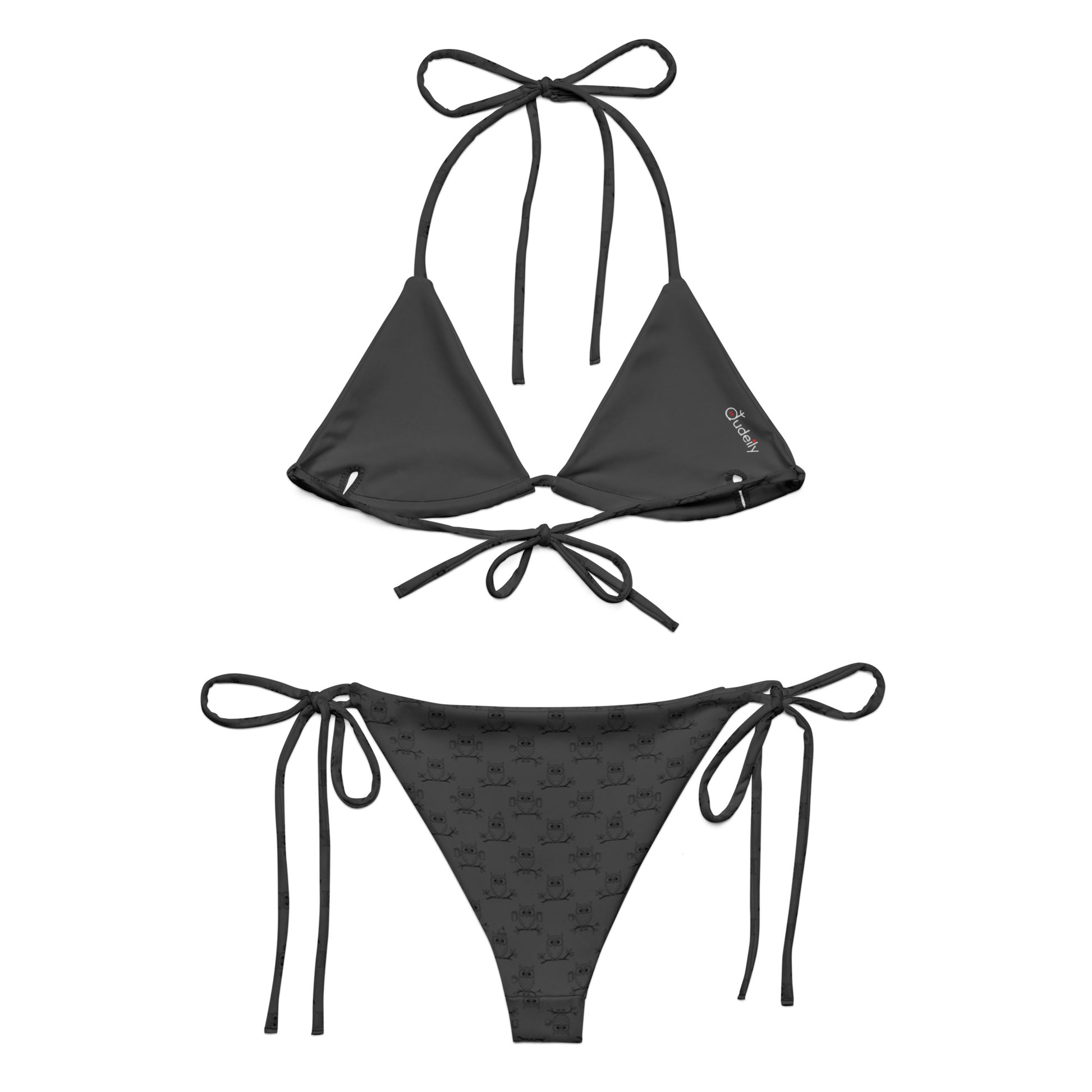 All-Over Print Recycled String Bikini – Eco-Friendly Owl-Inspired Swimwear - Dudeily