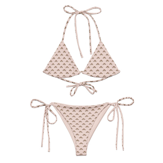 Owl Themed Recycled String Bikini - Eco-Friendly All-Over Print Design - Dudeily