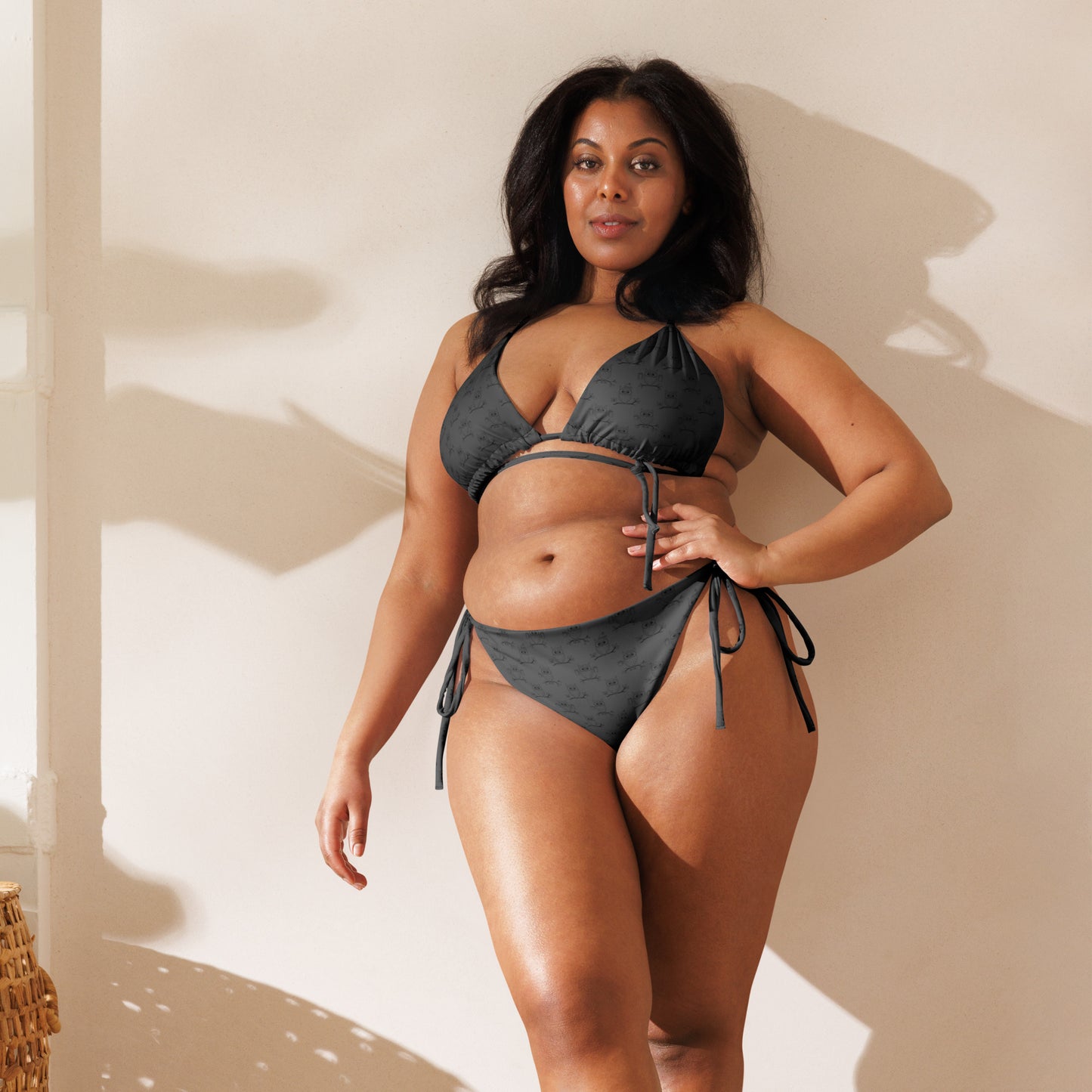 All-Over Print Recycled String Bikini – Eco-Friendly Owl-Inspired Swimwear - Dudeily