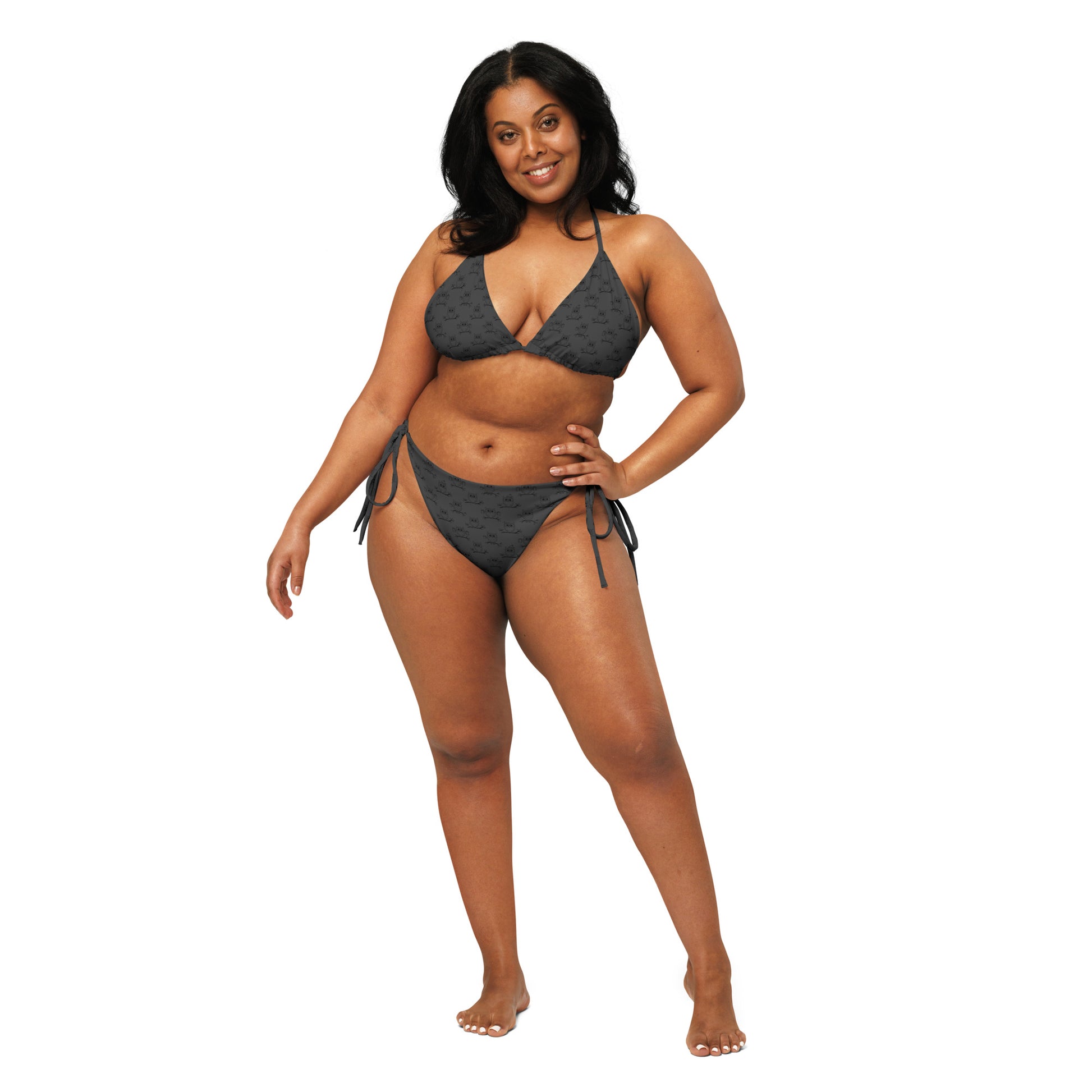 All-Over Print Recycled String Bikini – Eco-Friendly Owl-Inspired Swimwear - Dudeily