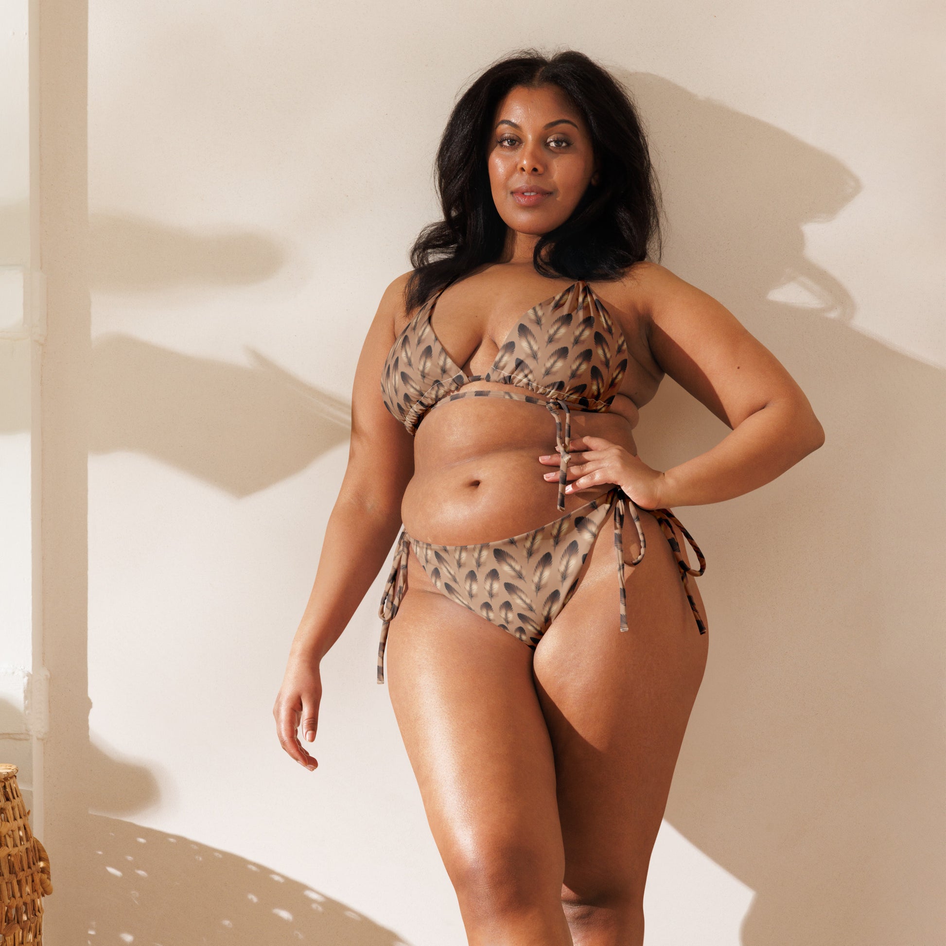 All-Over Print Recycled String Bikini – Eco-Friendly Swimwear - Dudeily