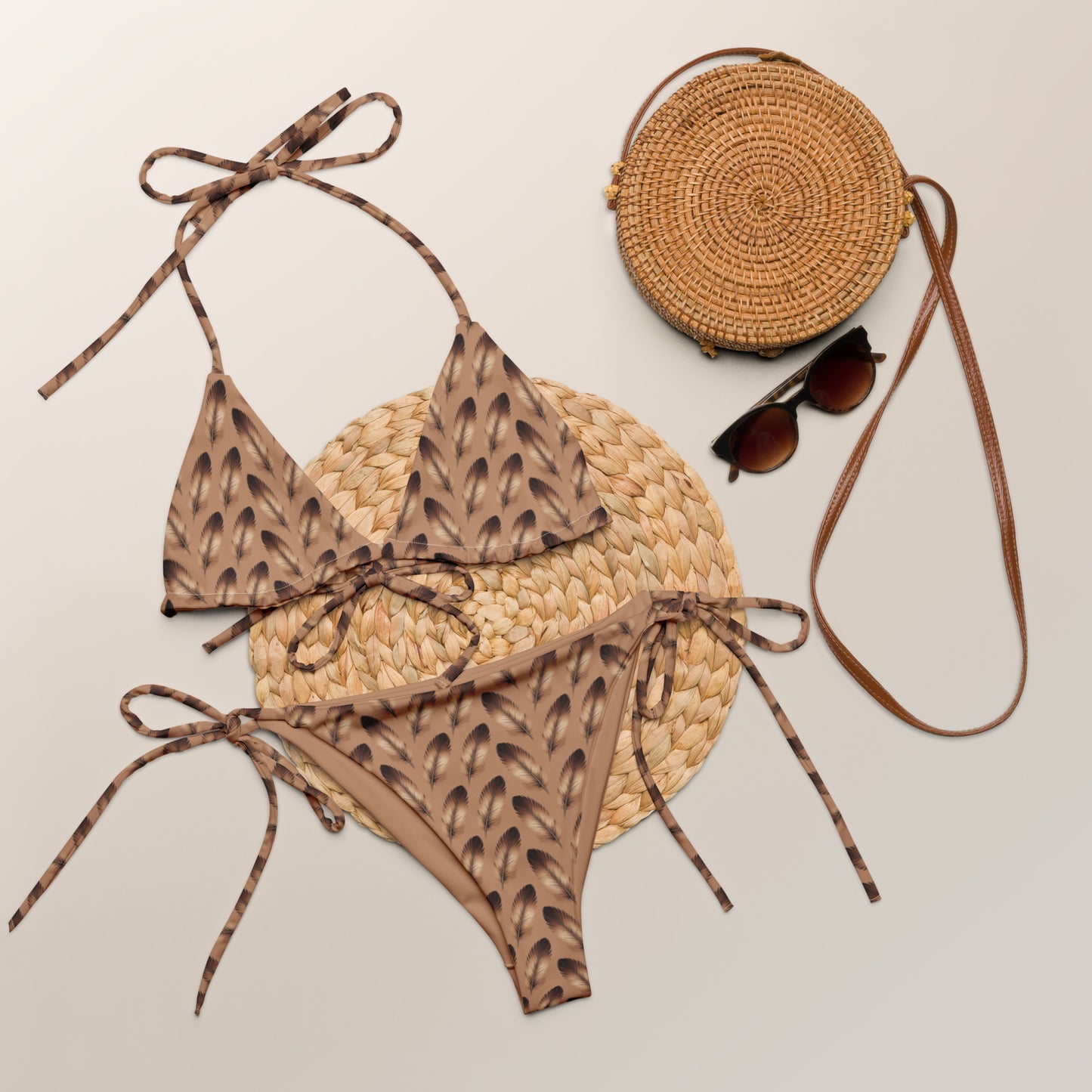 All-Over Print Recycled String Bikini – Eco-Friendly Swimwear - Dudeily