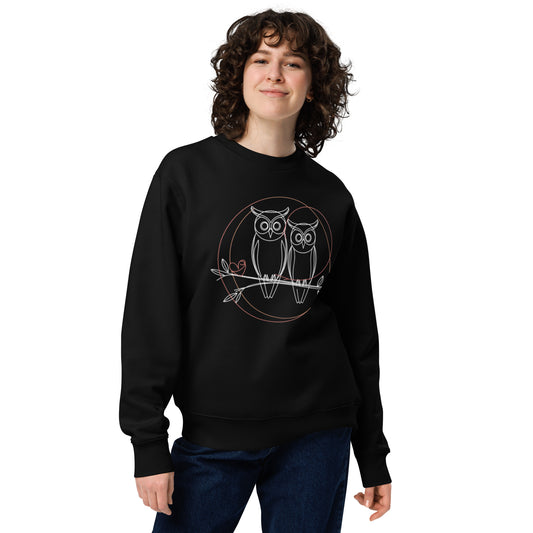 Unisex Eco Sweatshirt | Owl-Themed, Sustainable, Comfortable Style - Dudeily