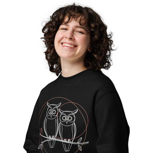 Unisex Eco Sweatshirt | Owl-Themed, Sustainable, Comfortable Style - Dudeily