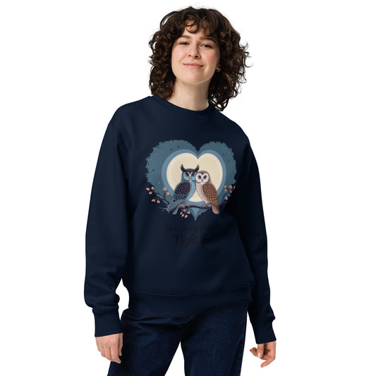 Owl-Themed Unisex Eco Sweatshirt | Sustainable & Cozy Fashion - Dudeily