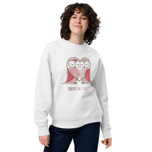 Owl-Themed Unisex Eco Sweatshirt | Sustainable, Stylish, Comfortable - Dudeily