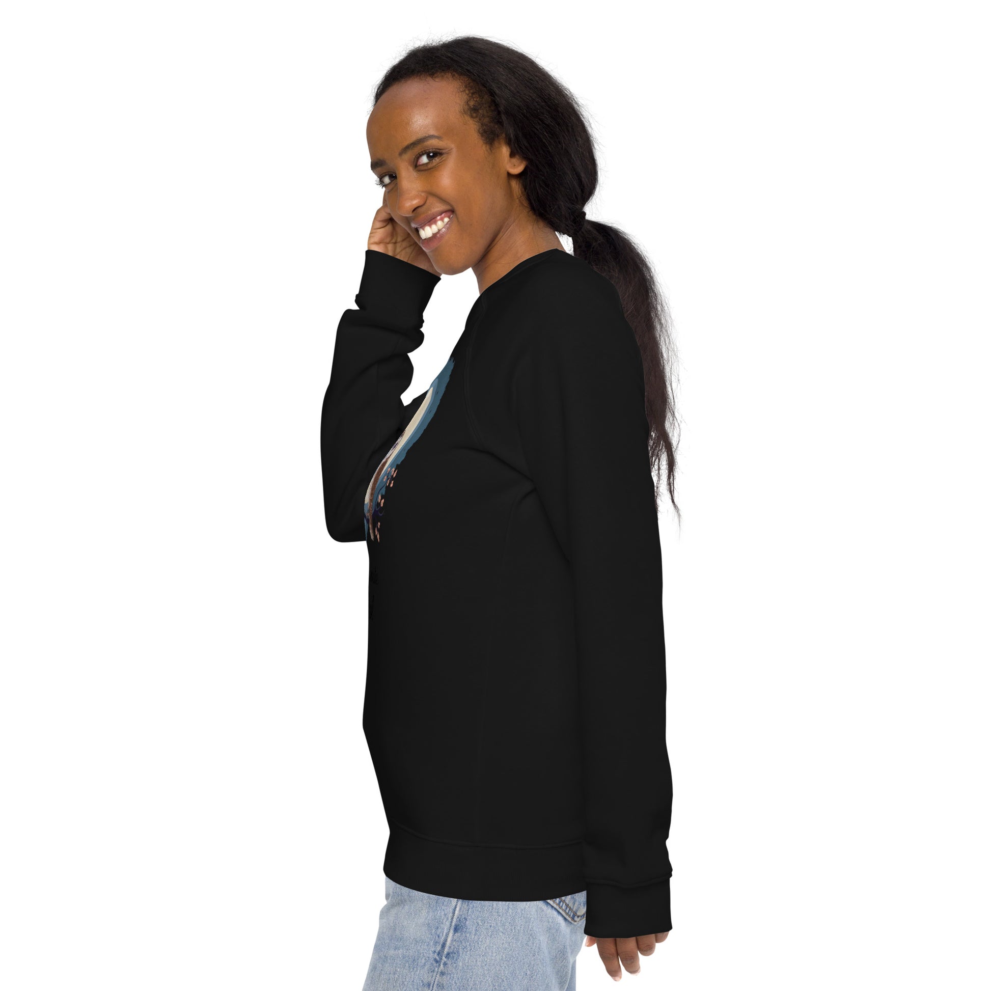 Owl-Themed Unisex Organic Raglan Sweatshirt | Sustainable Comfort - Dudeily