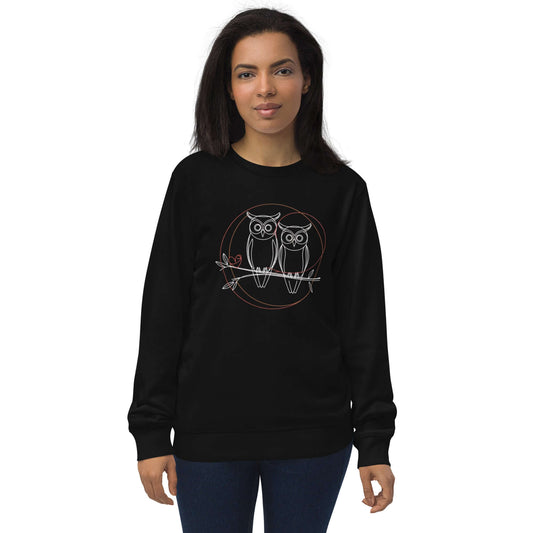 Unisex Organic Sweatshirt | Owl-Themed, Sustainable & Cozy Comfort - Dudeily