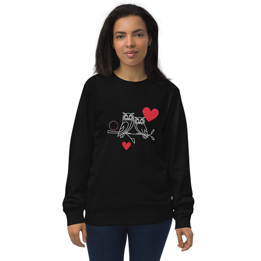 Owl-Themed Unisex Organic Sweatshirt | Sustainable & Cozy Apparel - Dudeily