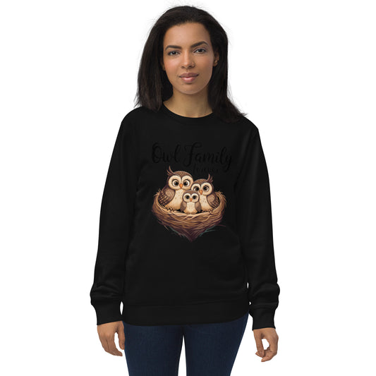 Owl-Themed Unisex Organic Sweatshirt | Eco-Friendly & Stylish - Dudeily