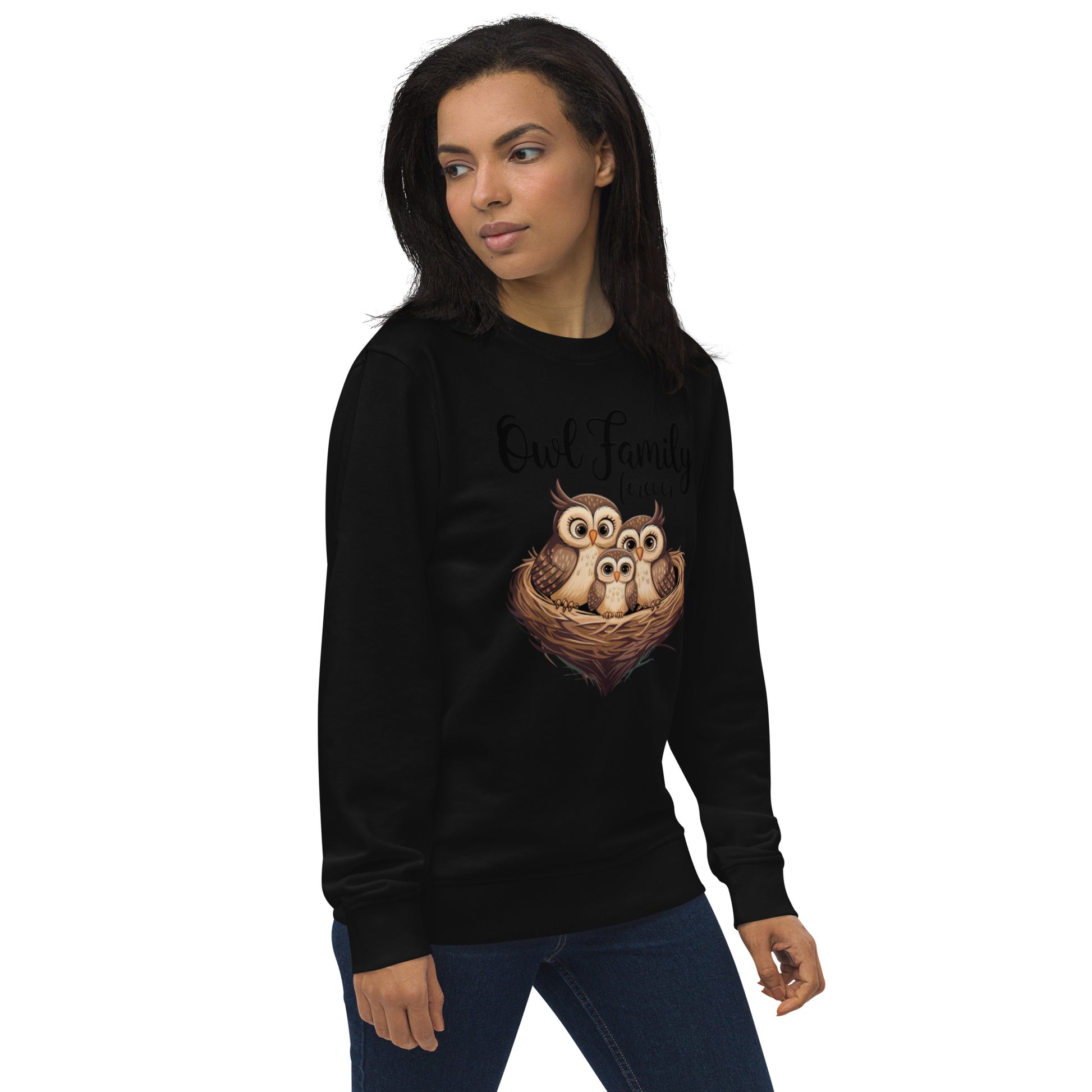 Owl-Themed Unisex Organic Sweatshirt | Eco-Friendly & Stylish - Dudeily